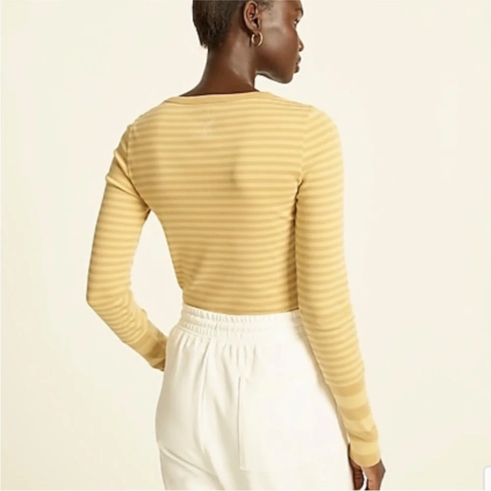 J. Crew Slim Perfect Long Sleeve Tee Long Cuffs Yellow Haze Muted Small
